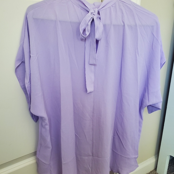 Doleman Sleeve Mock Neck Top Purple - Picture 8 of 14